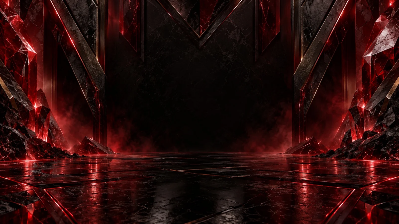 Vermogen red crystal brand artwork. Placeholder, not gameplay.